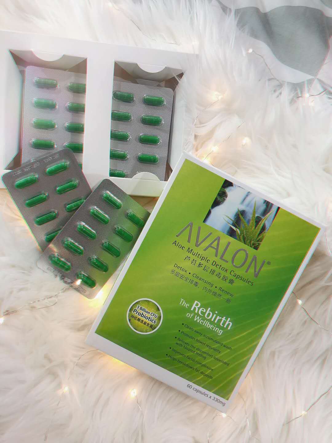 Avalon Aloe Multiple Detox (w/ Probiotics) - Best-Selling Detox Supplement in Singapore for 12 years (since 2007). Halal-certified and suitable for Vegetarians. Effective within 3 days, eliminate waste & toxins in the body. 100% natural with no laxatives - uses Aloe Barbadensis - highest medicinal value out of 500 species of Aloe - Vitamins A, B12, C, E, and Probiotics. 